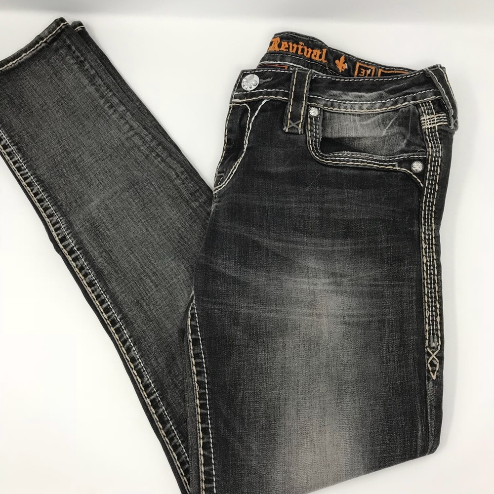 Rock Revival Pilkin Mineral wash Skinny Jeans 31 - Picture 3 of 7